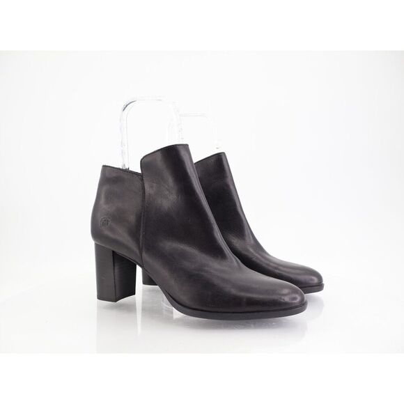 Born Womens Ellaria Boot Size 11 Black Leather Bootie Block Heel Comfy Zip Up - Picture 1 of 10